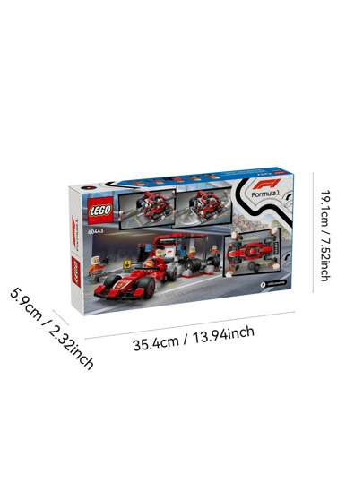 LEGO ليغو® سيتي F1® محطة الخدمة والفريق الفني مع السيارة 60443