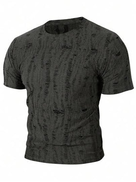 تي شيرت رجالي صيفي أنيق ومريح مخمل مع أكمام قصيرة