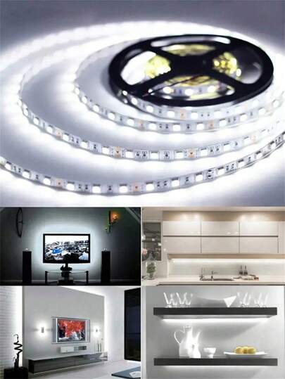 1 قطعة إضاءة شريط LED تعمل ب- USB - دافئ/أبيض/أزرق، سهل التركيب لإضاءة الخلفية للتلفاز وديكور المنزل، مثالية للأعراس والحفلات وديكور المنزل وغيرها، 60 مصباح LED/م
