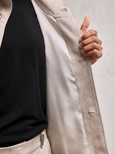 AKNOTIC Business Casual جاكيت كارديجان بياقة عالية وأكمام طويلة ذات قصة فضفاضة للرجال، للاستخدام اليومي في الخريف والشتاء