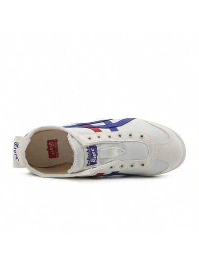 Onitsuka Tiger أحذية كاجوال منخفضة الكعب كلاسيكية قماشية من نوع MEXICO 66 للنساء والرجال، مرنة وخفيفة الوزن مع امتصاص للصدمات وميزة عدم الانزلاق، بلاتيني 1183B475-100