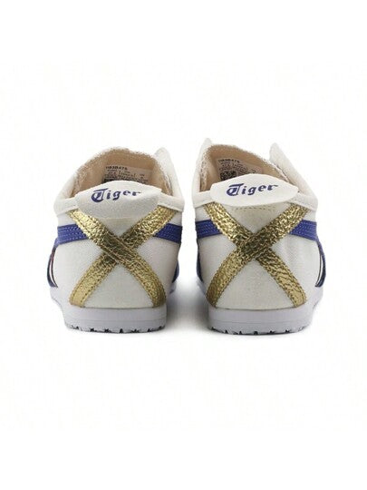 Onitsuka Tiger أحذية كاجوال منخفضة الكعب كلاسيكية قماشية من نوع MEXICO 66 للنساء والرجال، مرنة وخفيفة الوزن مع امتصاص للصدمات وميزة عدم الانزلاق، بلاتيني 1183B475-100