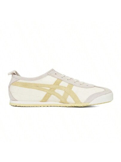 Onitsuka Tiger أحذية رياضية رجالية ونسائية من طراز MEXICO 66 VIN كاجوال عتيقة، مقاومة للتآكل وخفيفة الوزن، أحذية جري عصرية على شكل كعب منخفض، لون بيج 1183B391-103