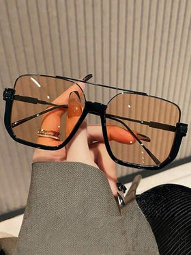 نظارات كبيرة الحجم بطراز عصري مبسط للنساء، نظارات معدنية مربعة للرجال والنساء، مناسبة لحماية من الشمص الصيفي، رحلات الشاطئ، الرياضات الخارجية، الحفلات، القيادة الذاتية، الصيد، ركوب الدراجات، التسوق والتصوير