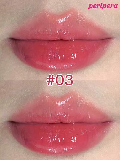 Peripera حبر جمالي كوري، تلوين مائي، لمعان شفاه مائي، لمعان شفاه زجاجي، منتفخ، مرطب طبيعي، خفيف الوزن، مُنير، لون دائم، ارتداء مريح غير لزج، مناسب للارتداء مع الكمامة، بدون طبقة بيضاء، مستحضرات تجميل كورية