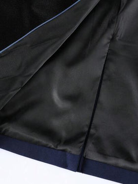 Manfinity Bizformal جاكيت بدلة رجالية ذات لون أحادي الصدر، طويلة الأكمام للأعمال