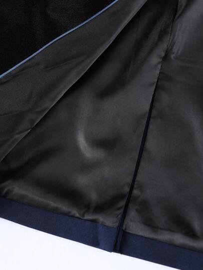 Manfinity Bizformal جاكيت بدلة رجالية ذات لون أحادي الصدر، طويلة الأكمام للأعمال