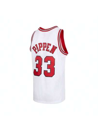 Mitchell & Ness قميص تمويل سكوتي بيبن لفريق شيكاغو بولز لموسم 1997-1998، قميص بطوس كرة السلة ، SMJYAC18054-CBUWHIT97SPI