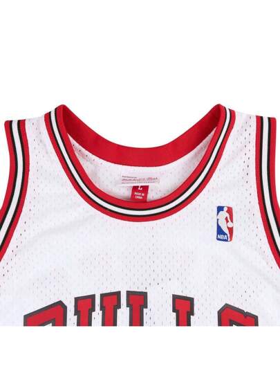 Mitchell & Ness قميص تمويل سكوتي بيبن لفريق شيكاغو بولز لموسم 1997-1998، قميص بطوس كرة السلة ، SMJYAC18054-CBUWHIT97SPI