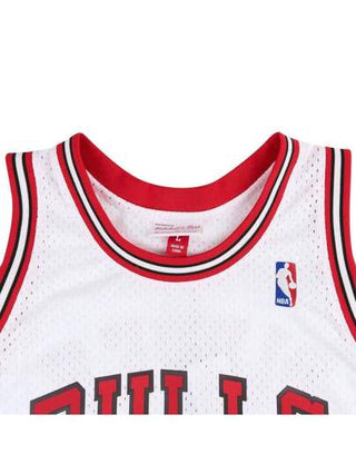 Mitchell & Ness قميص تمويل سكوتي بيبن لفريق شيكاغو بولز لموسم 1997-1998، قميص بطوس كرة السلة ، SMJYAC18054-CBUWHIT97SPI