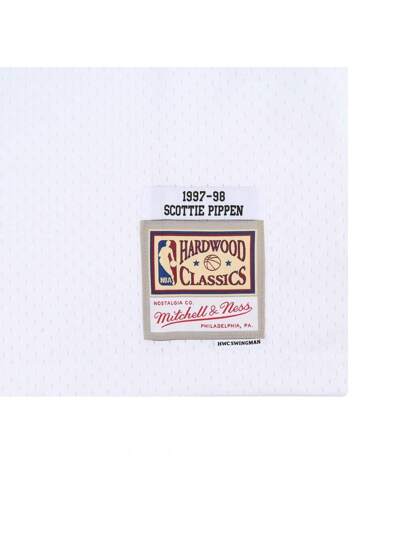 Mitchell & Ness قميص تمويل سكوتي بيبن لفريق شيكاغو بولز لموسم 1997-1998، قميص بطوس كرة السلة ، SMJYAC18054-CBUWHIT97SPI