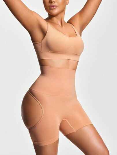 SHEIN Shape بوديسوت كامل الجسم نسائية قطعة واحدة ذات خصر مرتفع وملامس مريحة بلون أحادي