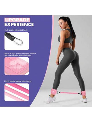 PUMPMUSCLE أربطة مقاومة للكاحل، أربطة للكاحل للتمرينات الرياضية مع أساور، حزام مقاومة للكاحل، معدات تمرين الأرداف، معدات تمارين الأردار للنساء في الساقين والأرداف