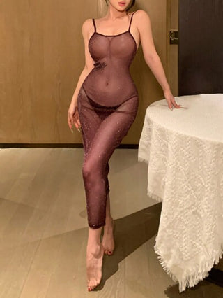 DAZY فستان نوم جذاب ضيق مع حمالات رفيعة للنساء