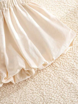 Cozy Pixies مجموعة ملابس ملابس علوية بدون أكمام رقبة دائرية مزينة بفيونكة ، وشورت خصر مطاطي مناسبة للأطفال البنات، قطعتين/ مجموعة