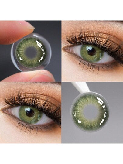 1 Pair Of Colored Contact Lenses - Brown, Grey, Prescription Cosmetic Color Contacts, Suitable For Daily Use Halloween Costume Cosplayramadan collection