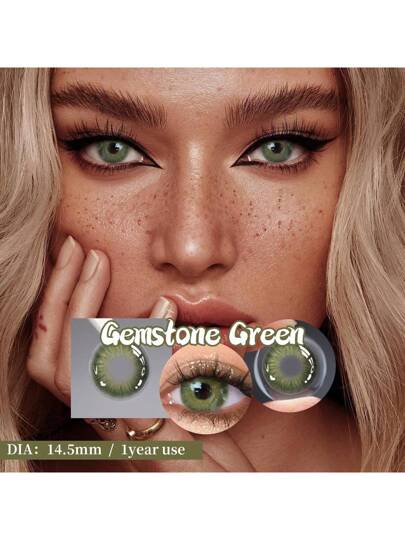 1 Pair Of Colored Contact Lenses - Brown, Grey, Prescription Cosmetic Color Contacts, Suitable For Daily Use Halloween Costume Cosplayramadan collection