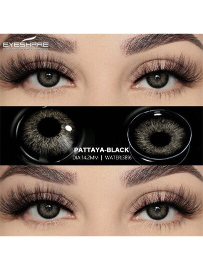 EYESHARE 1 Pair Colored Contact Lenses For Eyes Natural Look Black Lenses Eye Makeup Gray Brown Soft Colorful Contact Lenses Annual Glasses Cosmetic Green Lens, 14.2mm Halloween Costume Cosplayramadan collection