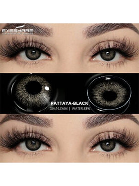 EYESHARE 1 Pair Colored Contact Lenses For Eyes Natural Look Black Lenses Eye Makeup Gray Brown Soft Colorful Contact Lenses Annual Glasses Cosmetic Green Lens, 14.2mm Halloween Costume Cosplayramadan collection