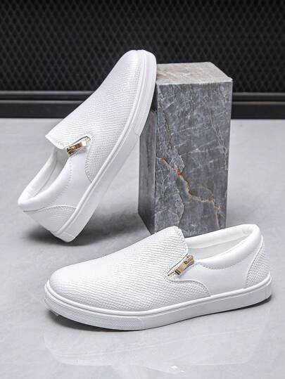 أحذية رياضية خفيفة بسيطة غير رسمية للرجال، أحذية رياضية موضة عصرية سهلة الارتداء تنفس عند القدم