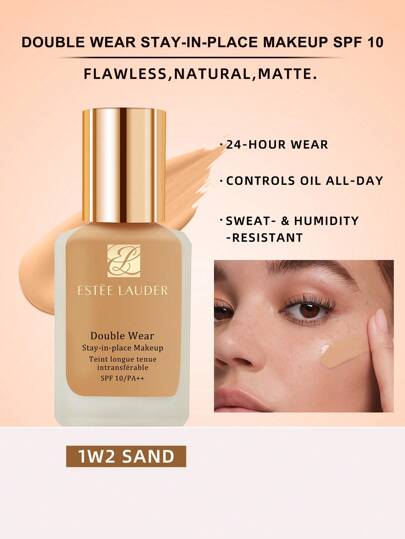 Estée Lauder ماكياج بقاء في المكان المزدوج - 1 أونصة سائلة / 30مل - 1W2 رمل