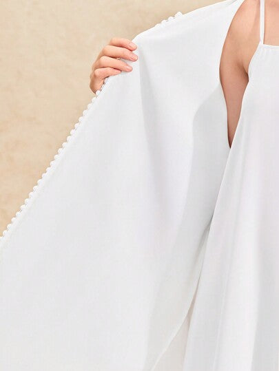 SHEIN جاكيت كاجوال طويلة الأكمام للبنات المراهقات، بطبعات زهرية ومعدنية، باللون الأزرق، مناسبة للربيع والصيف