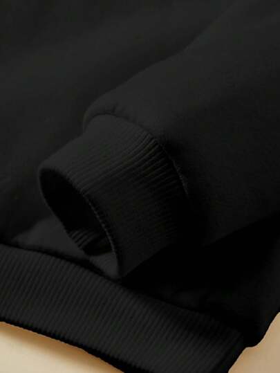 EZwear قميص ثقيل فضفاض أنيق بطبعة الكرز أحادي اللون بقبعة للنساء، سميك
