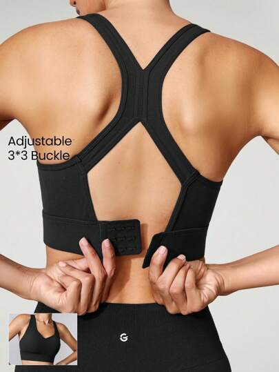 GLOWMODE FeatherFit™-نحت حمالة صدر رياضية بظهر على شكل حرف V ودعم متوسط