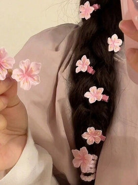 5 قطع مشابك شعر وردية أنيقة على شكل زهور للنساء، دبابيس شعر صغيرة جميلة، مشابك شعر أنيقة على شكل أزهار الكرز، إكسسوارات شعر بطراز الفتيات الخيالية، مناسبة للاستخدام اليومي، مشابك شعر وردية جذابة، هدية عيد الحب، أدوات مدرسية، مشابك شعر وردية، ملابس عطلة لل