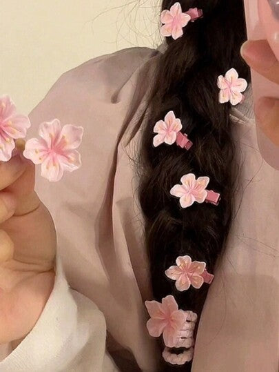 5 قطع مشابك شعر وردية أنيقة على شكل زهور للنساء، دبابيس شعر صغيرة جميلة، مشابك شعر أنيقة على شكل أزهار الكرز، إكسسوارات شعر بطراز الفتيات الخيالية، مناسبة للاستخدام اليومي، مشابك شعر وردية جذابة، هدية عيد الحب، أدوات مدرسية، مشابك شعر وردية، ملابس عطلة لل