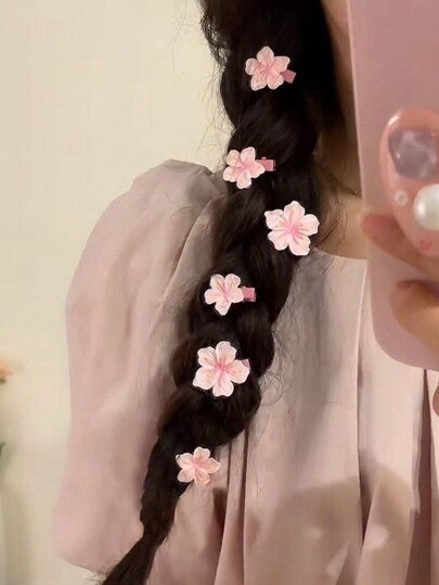 5 قطع مشابك شعر وردية أنيقة على شكل زهور للنساء، دبابيس شعر صغيرة جميلة، مشابك شعر أنيقة على شكل أزهار الكرز، إكسسوارات شعر بطراز الفتيات الخيالية، مناسبة للاستخدام اليومي، مشابك شعر وردية جذابة، هدية عيد الحب، أدوات مدرسية، مشابك شعر وردية، ملابس عطلة لل