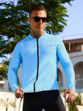 Surfspeed مجموعة من 2 قطع بدلة رياضية طويلة الأكمام مناسبة للرجال بإغلاق سحاب، مناسبة للياقة البدنية