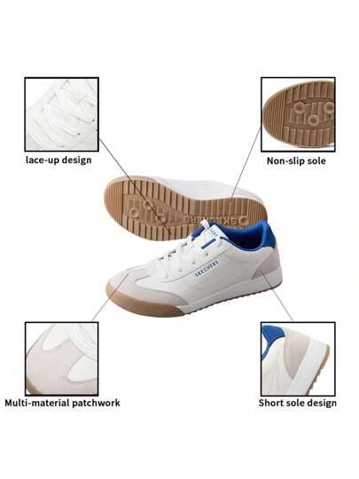 Skechers حذاء رياضي كاجوال مخفف للرجال من سلسلة الشارع، أحذية تزلج يومية، 183284-WHT