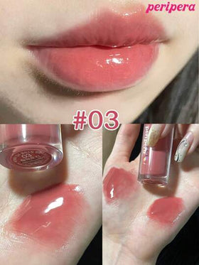 Peripera لمسة البريق الناسخة، تجميل كوري، غير مطلي كحول، زيت مستخلص من النباتات، روج شفاه غير لامع، روج شفاه مائي مرآة، روج شفاه زجاجي، لزيادة حجم الشفاه، مرطب طبيعياً، خفيف ومرطب، يعزز البريق، طويل الأمد، مريح، غير لزج، صديق للكمامة، بلا طبقة بيضاء