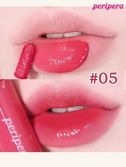 Peripera حبر جمالي كوري، تلوين مائي، لمعان شفاه مائي، لمعان شفاه زجاجي، منتفخ، مرطب طبيعي، خفيف الوزن، مُنير، لون دائم، ارتداء مريح غير لزج، مناسب للارتداء مع الكمامة، بدون طبقة بيضاء، مستحضرات تجميل كورية