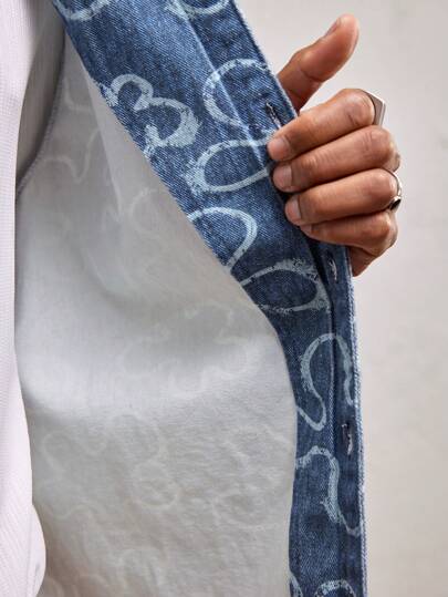 AKNOTIC Business Casual ملابس علوية كاجوال مطبوع بنقشة زهرية ذو القصة الفضفاضة للرجال، مناسب للاستخدام اليومي والإجازات، مناسب للربيع/الصيف