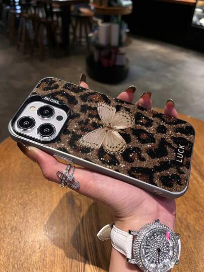 حافظة هاتف ملونة ذات تصميم نمر وفراشة مرسومة، متوافقة مع هواتف iPhone 15، 16، 16 برو ماكس، 14 برو ماكس، 13، 11، 12، XR سلسلة الكرتون، A13 4G، A14، A04، A34