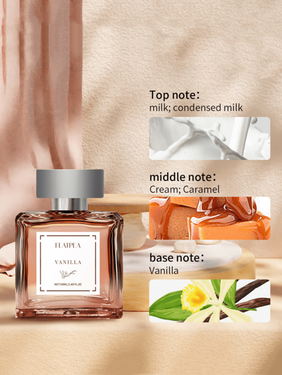 قطعة واحدة عطر الفانيليا للنساء 1.69 أونصة، عطر فاخر برائحة الفانيليا الخفيفة والدائمة، خالي من الكحول، مناسب للسفر بحجم محمول، هدية مثالية للنساء/عيد الحب/عيد الميلاد