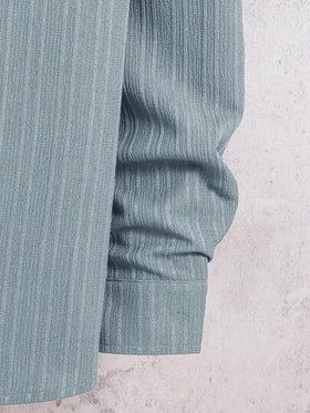 SHEIN قميص فضفاض مفتوح الأمام للبنات الصغيرات يحوي رقع، طوق وقف
