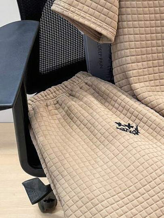 فستان أطفال طقم ل- 2 قطعة لصبية المراهقين: قميص ذو رقبة مستديرة بنمط لطيف ذي ملمس نسيجي، وشورت مناسب للتنقل، المدرسة، الإطلالات اليومية غير الرسمية، الرياضة، ربيع/صيف