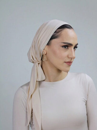 قطعة واحدة من غطاء رأس للنساء ذو لون أحادي مربوط مطاطي وبسحاب، قبعة حجاب مطاطية، عمامة تنفس مريحة قابلة للشد وماصة للعرق ولا تنزلق، عصابة رأس متعددة الاستخدامات مناسبة للاستخدام اليومي والرياضة واليوغا واللياقة البدنية والأزياء والملابس المحجبة والعبايات
