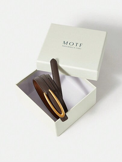 MOTF PREMIUM 1 حزام ضيق لتطريز الخصر للنساء مع إبزيم ملس ، مناسب للعمل والتنقل