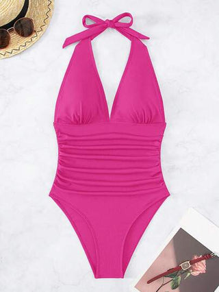 مايوه حريمي قطعة واحدة Swim 1 حبة ملابس سباحة طويلة قطعة واحدة بغرز معقدة وترتر عميقة على شكل خلال للنساء، مناسبة لاستخدامها في العطلات الصيفية وعلى الشاطئ