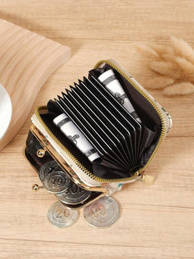 محفظة نسائية جلد صناعي قصير مزودة بسوستة وإبزيم، متعددة الوظائف، سعة كبيرة لحمل العملات المعدنية وبطاقات الائتمان، خفيفة الوزن، عصرية وأنيقة، عملية للأعمال والمناسبات اليومية، هدية يوم المعلم، هدية للذكرى السنوية، هدية عيد ميلاد، مناسبة للموظفات.