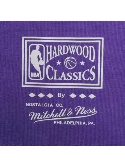 Mitchell & Ness تي شيرت كريو نيك قصير الأكمام من النسيج المحبوك 2024 لنادي لوس أنجلوس ليكرز TMN24SSSXT011