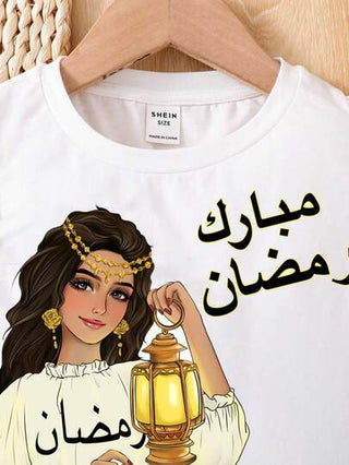 طقم رضيعة مكون من ملابس علوية كم قصير بطباعة كرتونية جميلة وبنطلون بطباعة الزهور مجموعة مكونة من 2 قطعة