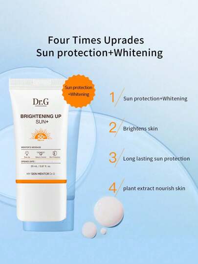 واقي شمس DR.G مشرق ، أصلاح شفاف ، SPF50+ PA+++، 20مل ، للبشرة الحساسة ، كوري