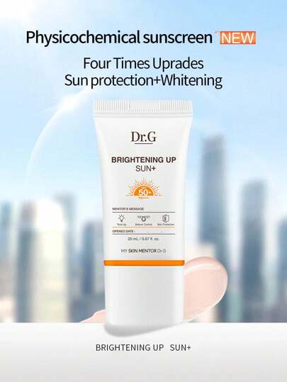 واقي شمس DR.G مشرق ، أصلاح شفاف ، SPF50+ PA+++، 20مل ، للبشرة الحساسة ، كوري