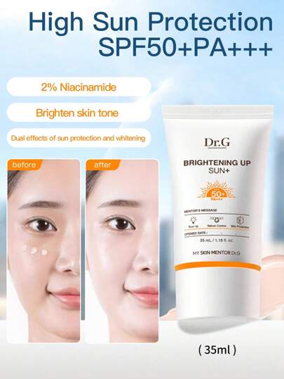 كريم واقي من الشمس للبشرة الحساسة بقوة حماية SPF50+ PA+++ من DR.G، مضيء ومرطب، حجم 35مل، من كوريا