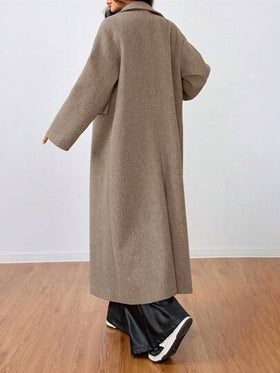 SHEIN Unity معطف صوفي طويل كاجوال مع طوق